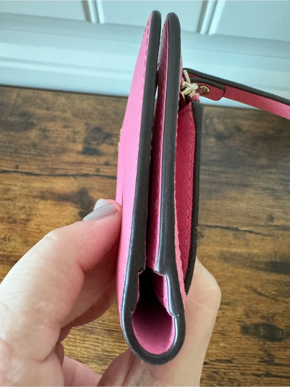 Kate Spade Pink Continental Snap Wallet Card Holder ID Zip Pocket